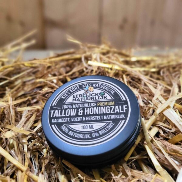 Tallow honingzalf handgemaakt zorgboerderij groeioord breda stro sociale impact bio-identiek rauwe honing healing balm