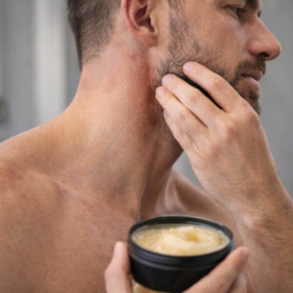 Tallow honingzalf man gezicht baard open blik bio-identiek rauwe honing multi-purpose healing balm droge huid natuurlijk